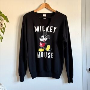Disney Mickey Mouse Cut-Out Crewneck Sweatshirt